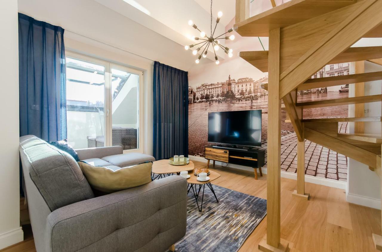 Ferienwohnung Kazimierz Penthouse with private terrace Krakau Exterior foto